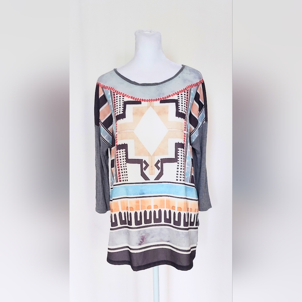 Zara Collection Aztec Design Blouse Shirt Top Size Medium